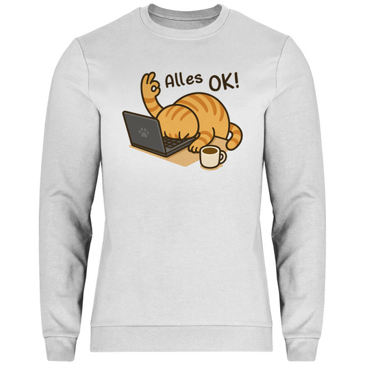 Herren Sweatshirt Dicke Katze - Alles OK!