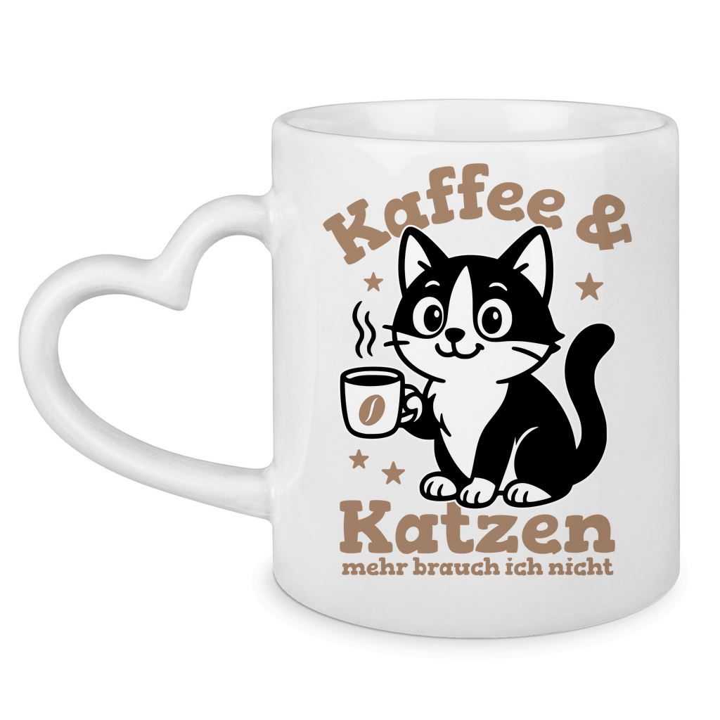 Tasse mit Herzhenkel Dicke Katze - Alles OK!