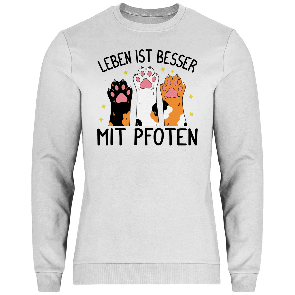 Herren Sweatshirt Leben ist besser mit Pfoten