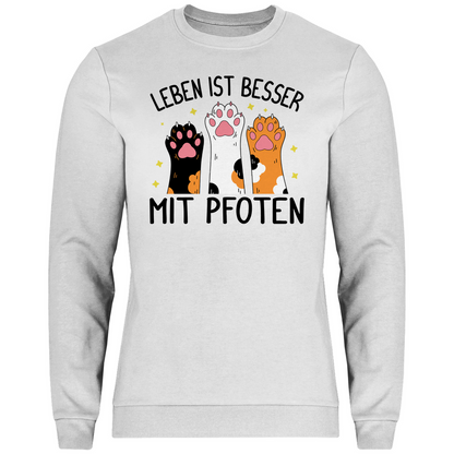 Herren Sweatshirt Leben ist besser mit Pfoten