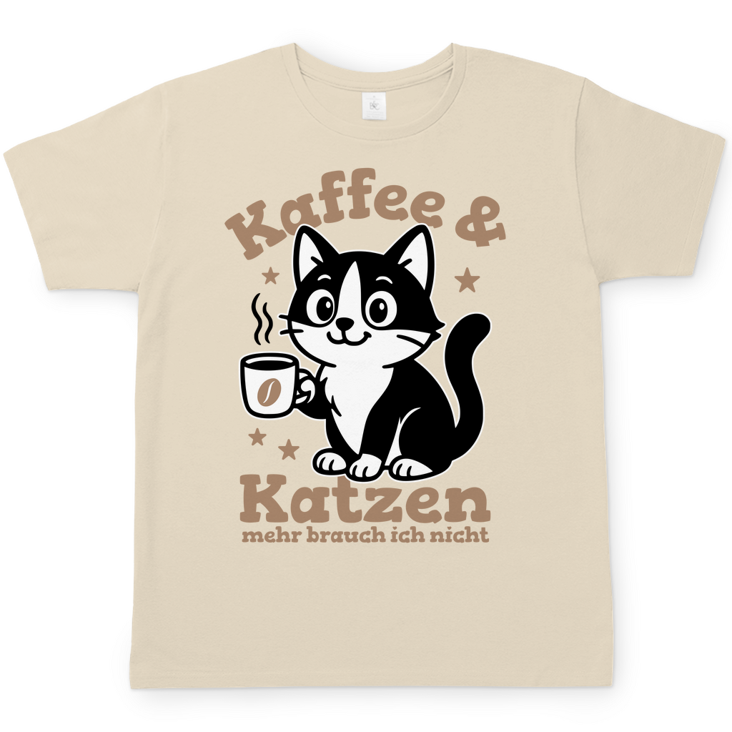 Herren T-Shirt - Kaffee & Katzen – Niedliches Motiv für Kaffeeliebhaber
