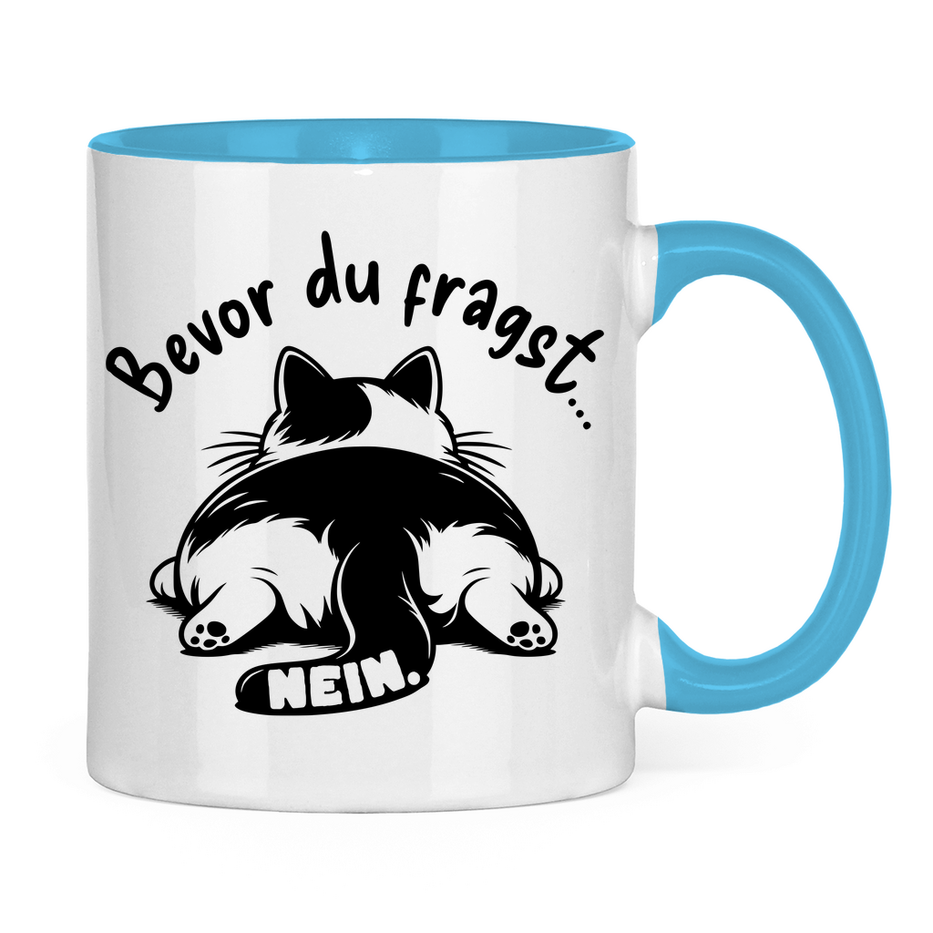 Tasse zweifarbig Dicke Katze - Alles OK!