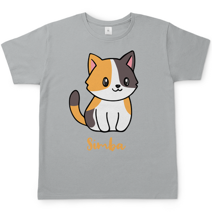 Herren T-Shirt Personalisiert - Eine Individuelle Cartoon Katze mit Name