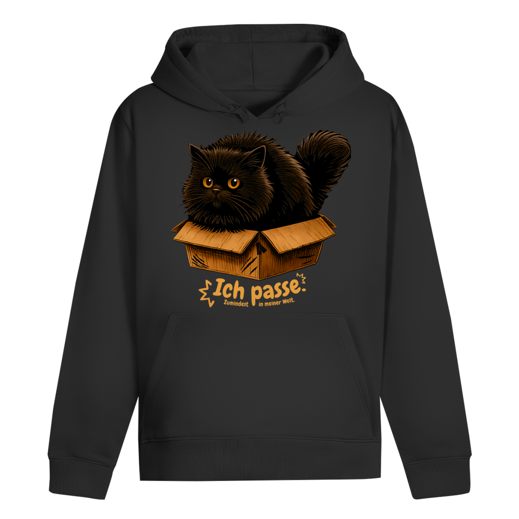ST/ST Drummer Hoodie Ich passe. Zumindest in meiner Welt. Katze in Karton