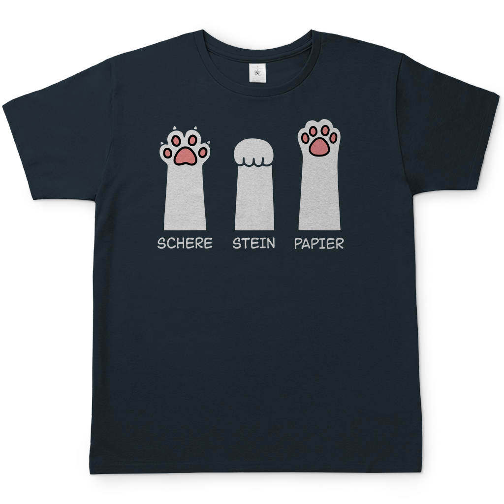 Herren T-Shirt - Katzenpfoten – Schere, Stein, Papier