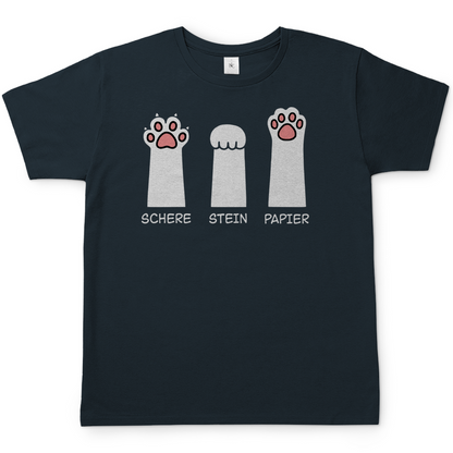 Herren T-Shirt - Katzenpfoten – Schere, Stein, Papier