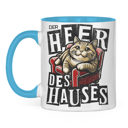 Tasse zweifarbig Der Heer des Hauses - Katze auf Sofa