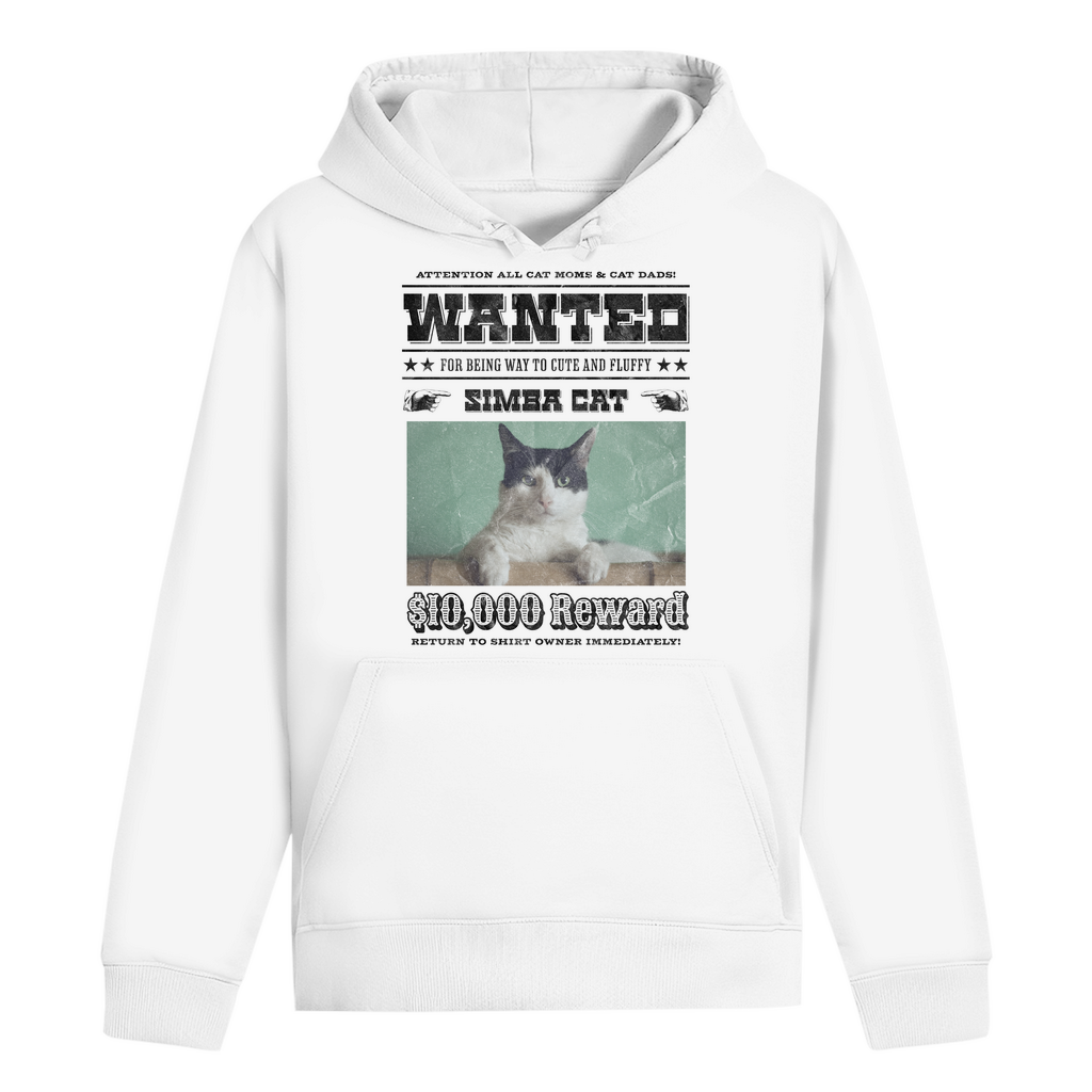 ST/ST Drummer Hoodie Personalisiert - Wanted Cat - Western Katzen Fahndungsfoto