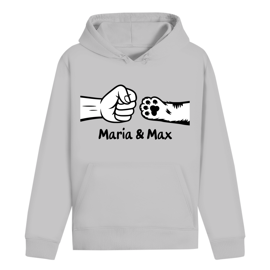ST/ST Drummer Hoodie Personalisiert - Frau und Katze Fistpump mit Namen