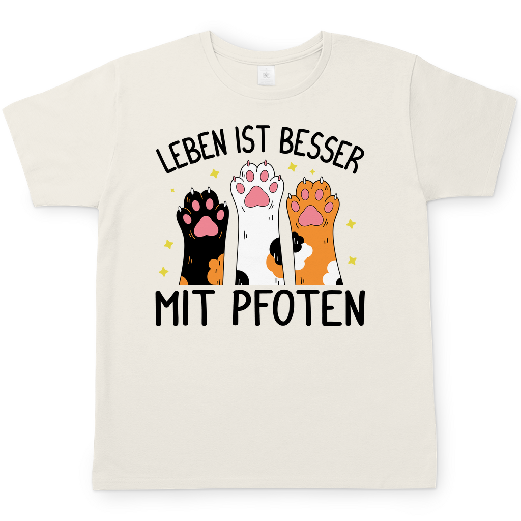 Herren T-Shirt Leben ist besser mit Pfoten