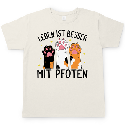 Herren T-Shirt Leben ist besser mit Pfoten