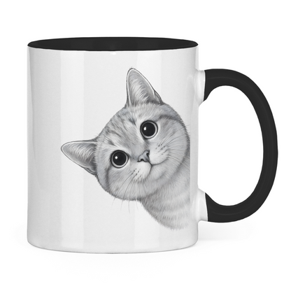 Tasse zweifarbig Dicke Katze - Alles OK!