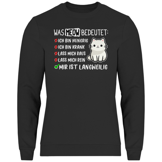 Herren Sweatshirt Dicke Katze - Alles OK!