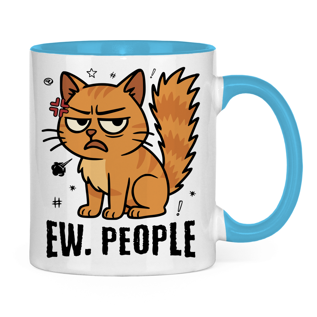 Tasse zweifarbig Dicke Katze - Alles OK!
