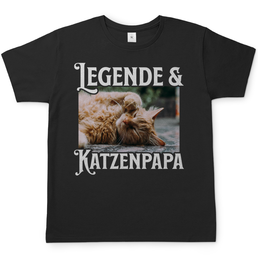 Herren T-Shirt Personalisiert - Legende & Katzenpapa