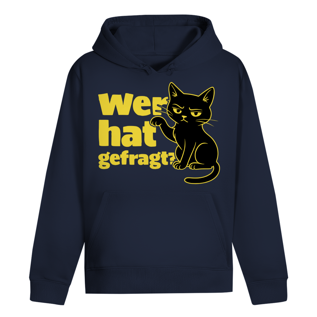 ST/ST Drummer Hoodie Wer hat gefragt? - Sarkastische Schwarze Katze