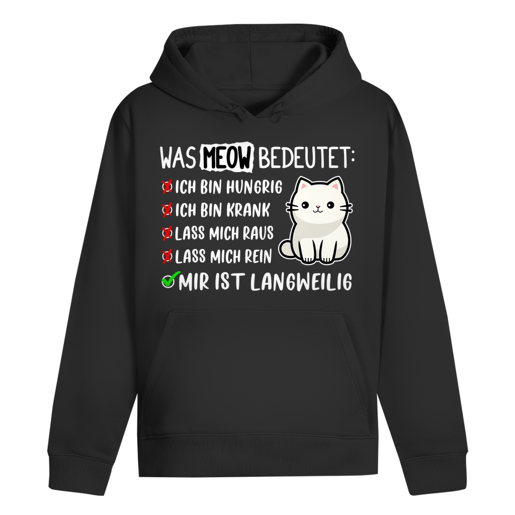 ST/ST Drummer Hoodie - Was Meow bedeutet - Lustiges Katzensprache Design