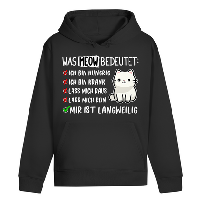 ST/ST Drummer Hoodie - Was Meow bedeutet - Lustiges Katzensprache Design