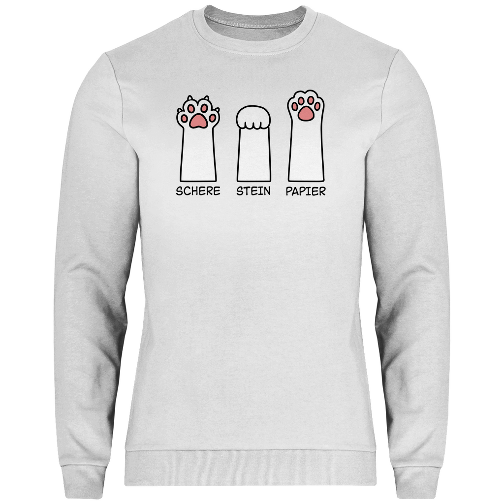 Herren Sweatshirt - Katzenpfoten – Schere, Stein, Papier