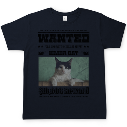 Herren T-Shirt Personalisiert - Western Wanted Individuelles Katzen Design