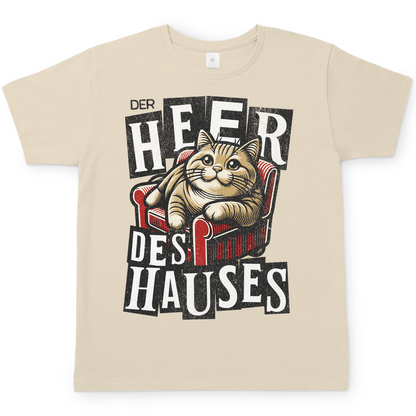 Herren T-Shirt Der Heer des Hauses - Katze auf Sofa