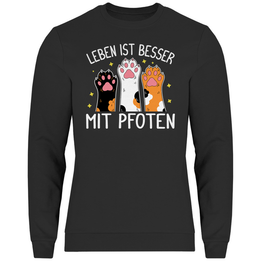 Herren Sweatshirt Leben ist besser mit Pfoten