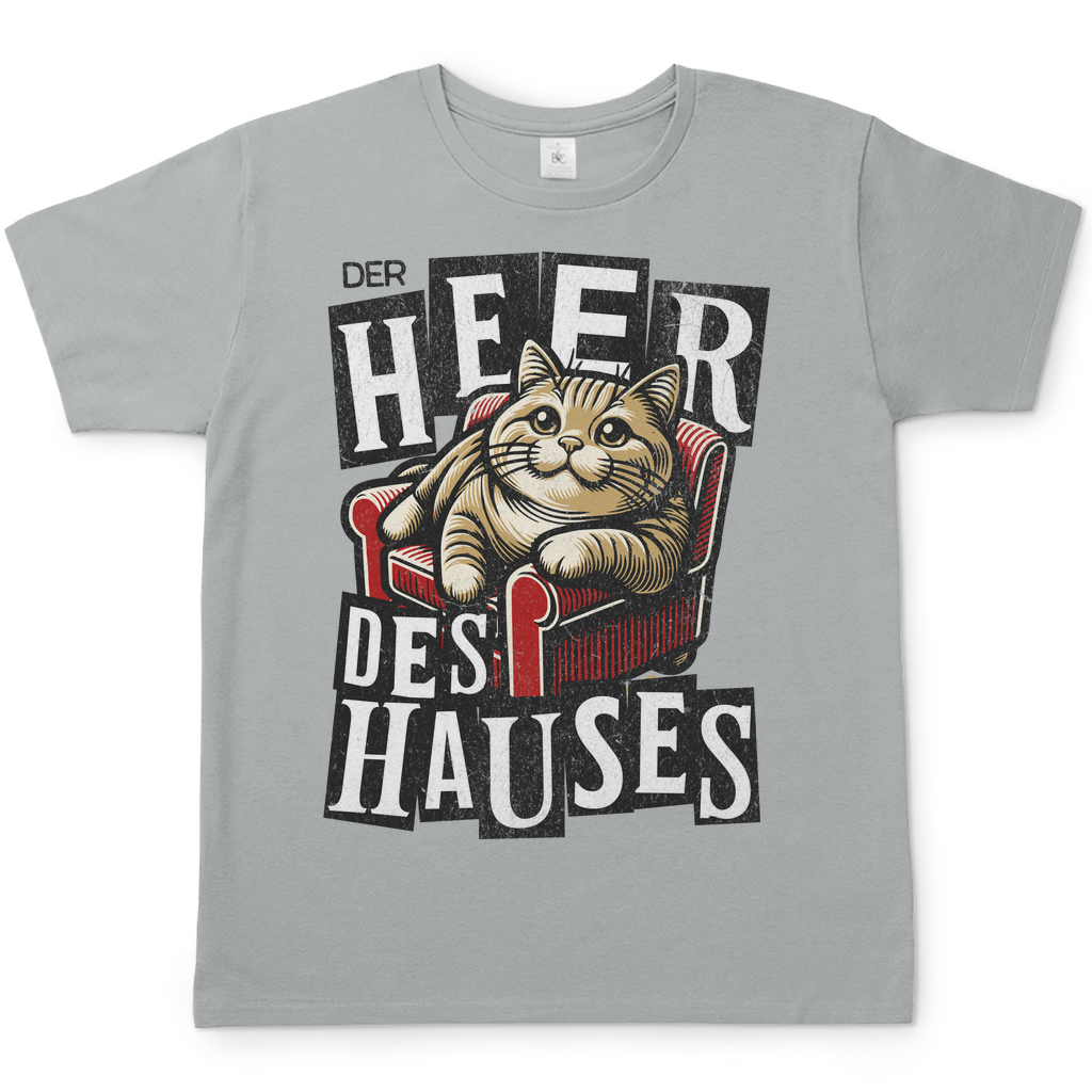 Herren T-Shirt Der Heer des Hauses - Katze auf Sofa