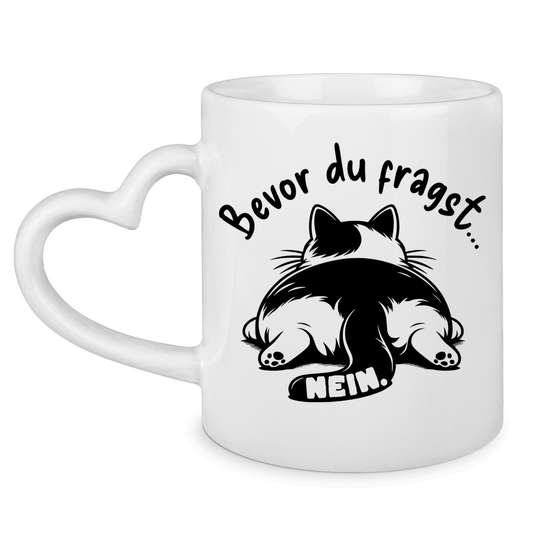 Tasse mit Herzhenkel Dicke Katze - Alles OK!