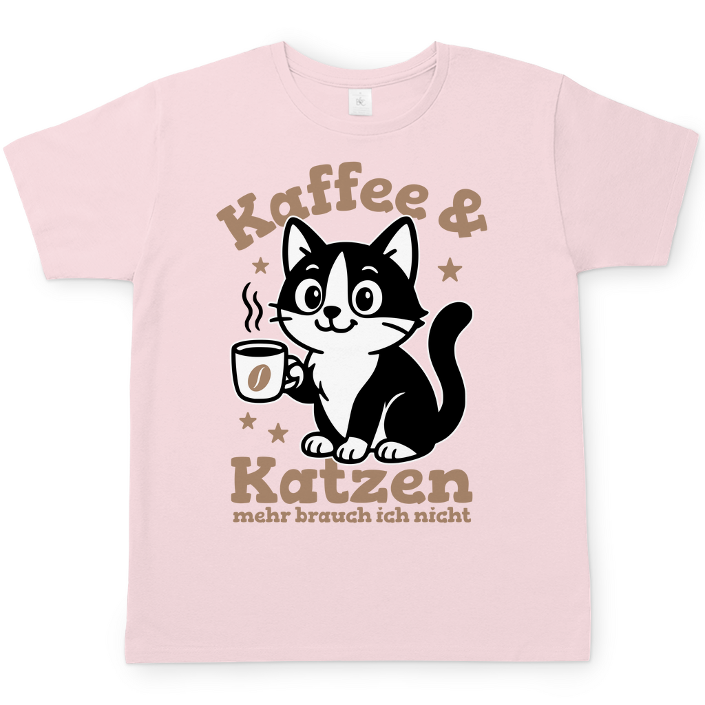 Herren T-Shirt - Kaffee & Katzen – Niedliches Motiv für Kaffeeliebhaber