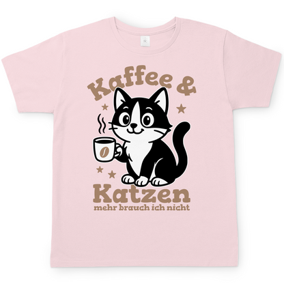 Herren T-Shirt - Kaffee & Katzen – Niedliches Motiv für Kaffeeliebhaber