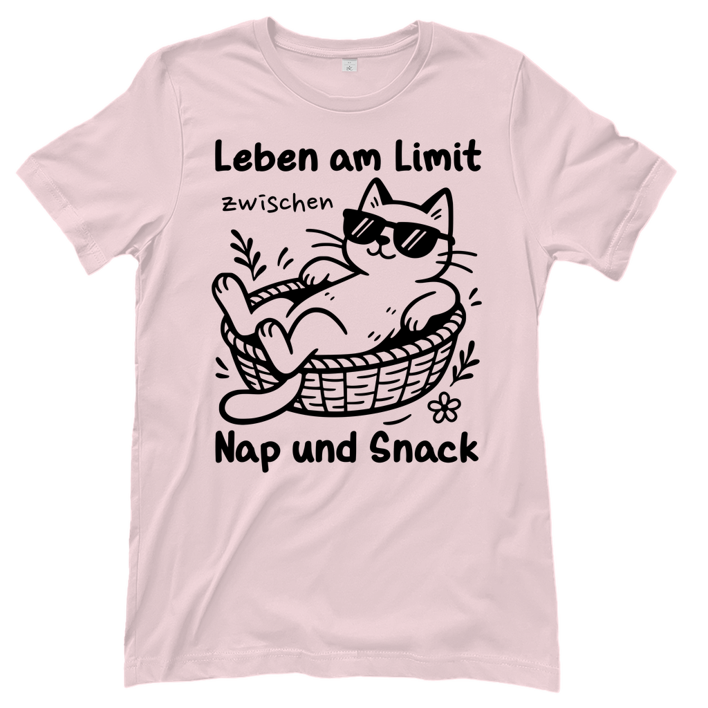 Damen T-Shirt Leben am Limit zwischen Nap und Snack