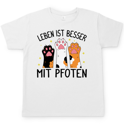 Herren T-Shirt Leben ist besser mit Pfoten