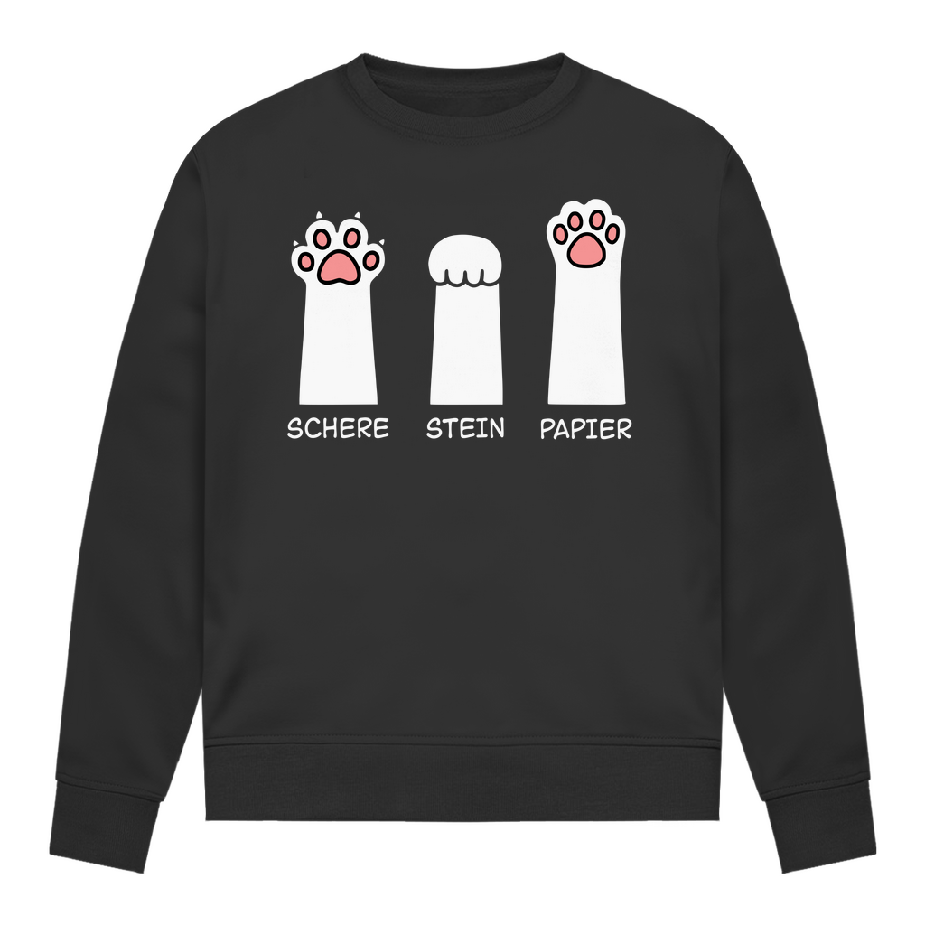 Damen Sweatshirt - Katzenpfoten – Schere, Stein, Papier