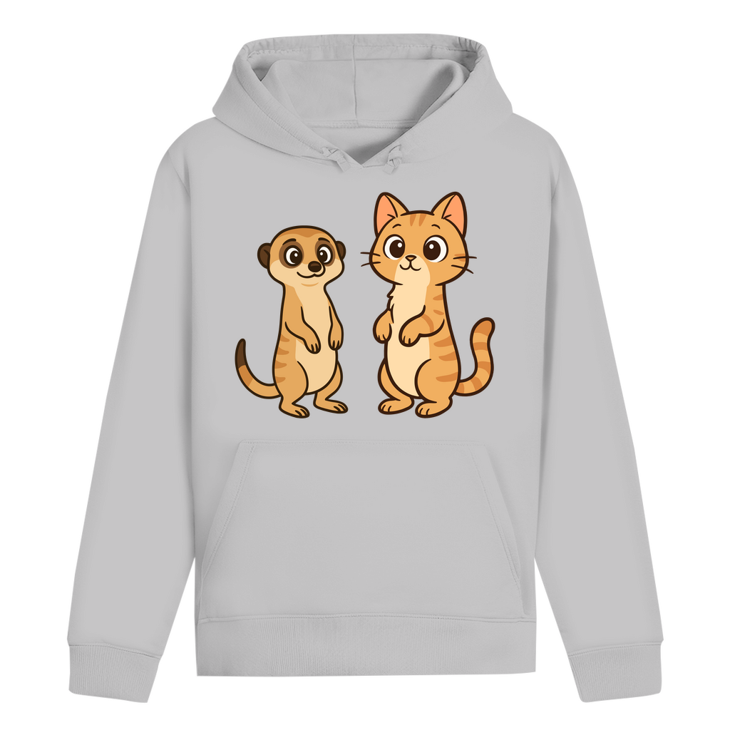 ST/ST Drummer Hoodie Personalisiert - Stehende Katze mit Erdmännchen, sarkastisch
