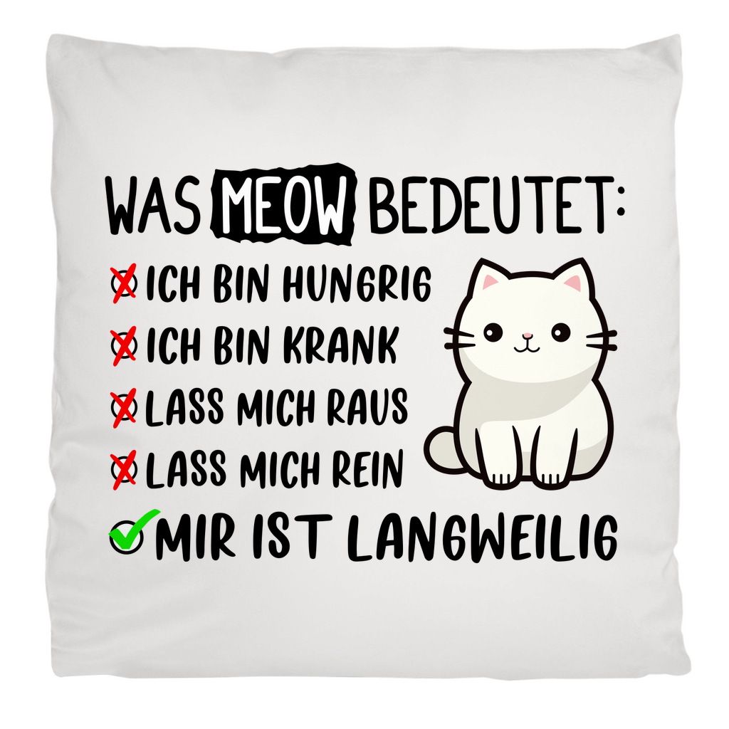 Kopfkissen flauschig Dicke Katze - Alles OK!