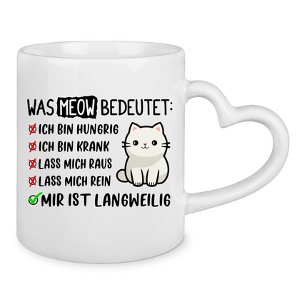 Tasse mit Herzhenkel Dicke Katze - Alles OK!