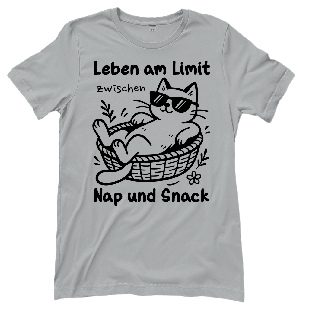 Damen T-Shirt Leben am Limit zwischen Nap und Snack