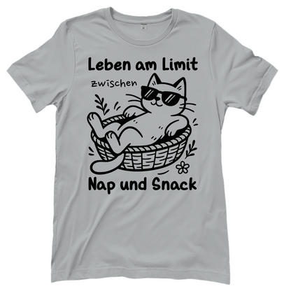Damen T-Shirt Leben am Limit zwischen Nap und Snack