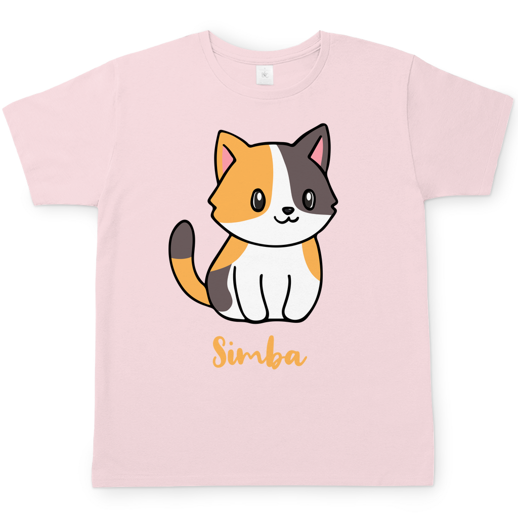 Herren T-Shirt Personalisiert - Eine Individuelle Cartoon Katze mit Name