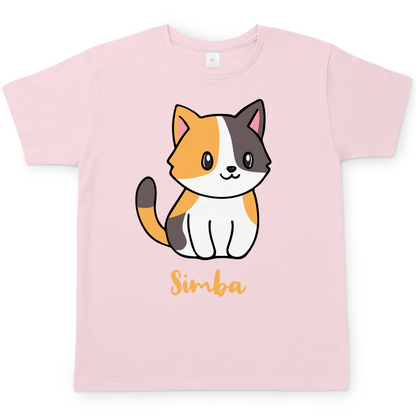 Herren T-Shirt Personalisiert - Eine Individuelle Cartoon Katze mit Name