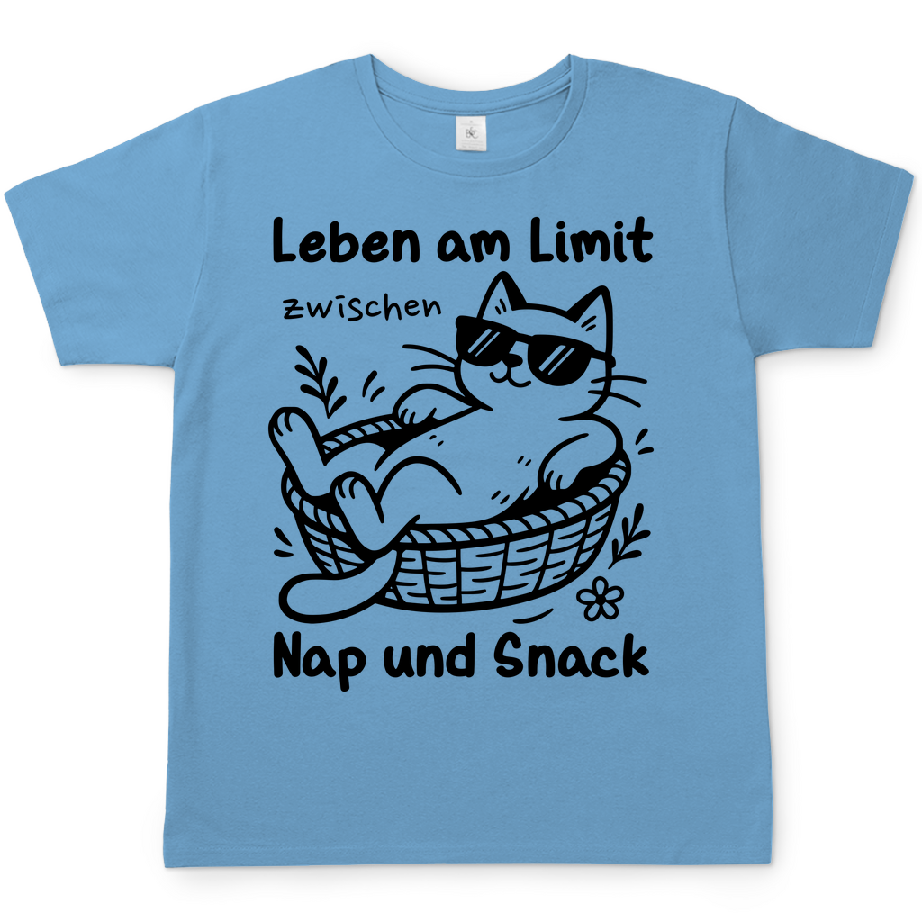 Herren T-Shirt Leben am Limit zwischen Nap und Snack
