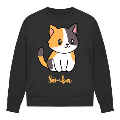 Damen Sweatshirt Personalisiert - Eine Individuelle Cartoon Katze mit Name