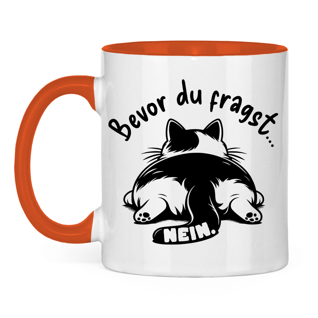 Tasse zweifarbig Dicke Katze - Alles OK!