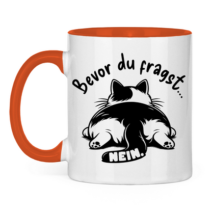 Tasse zweifarbig Dicke Katze - Alles OK!