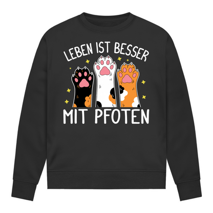 Damen Sweatshirt Leben ist besser mit Pfoten