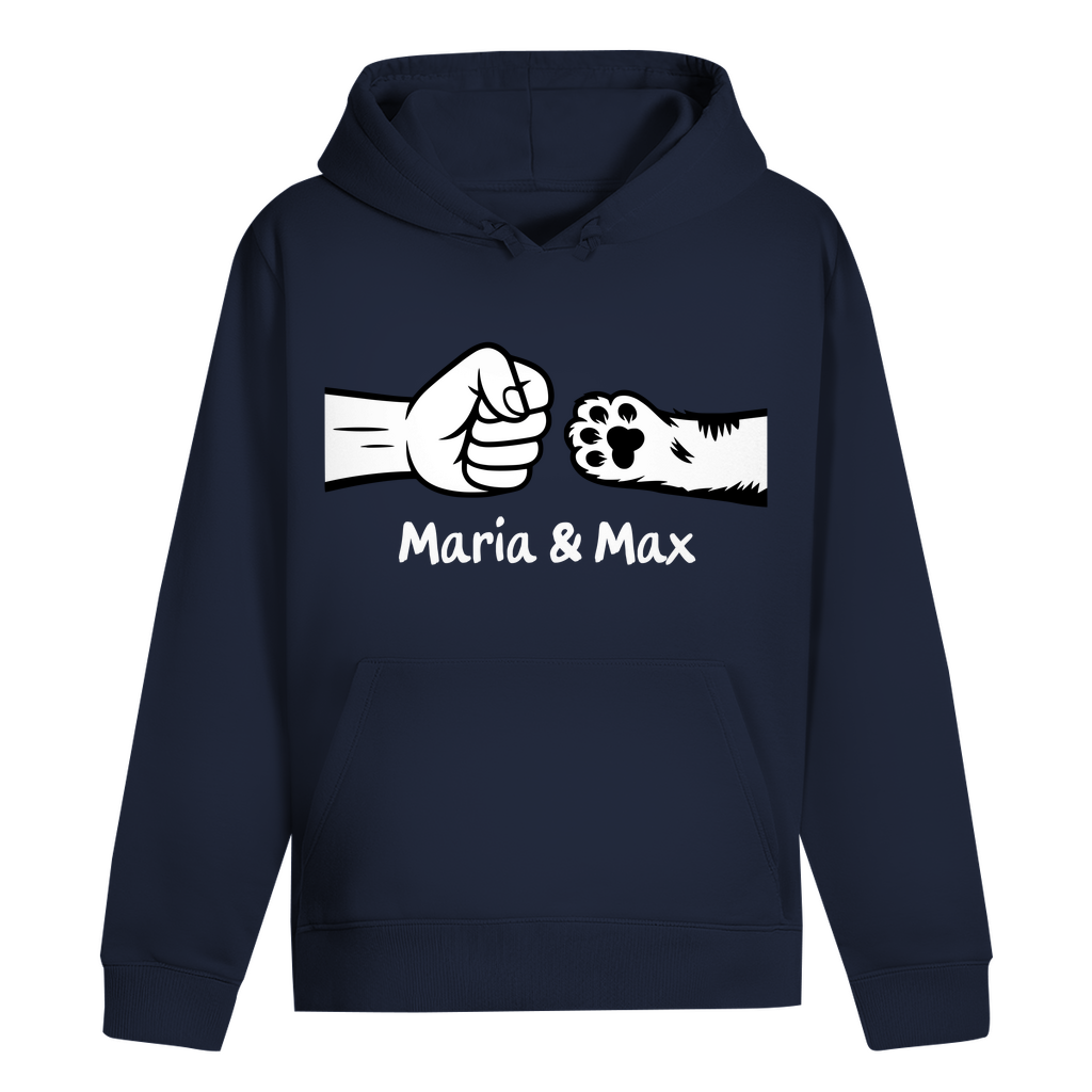 ST/ST Drummer Hoodie Personalisiert - Frau und Katze Fistpump mit Namen