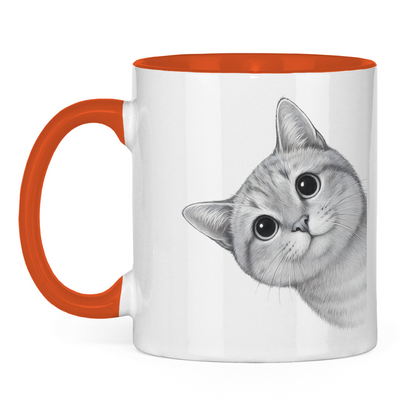 Tasse zweifarbig Dicke Katze - Alles OK!