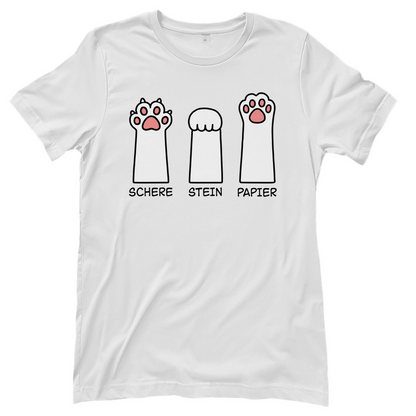 Damen T-Shirt - Katzenpfoten – Schere, Stein, Papier