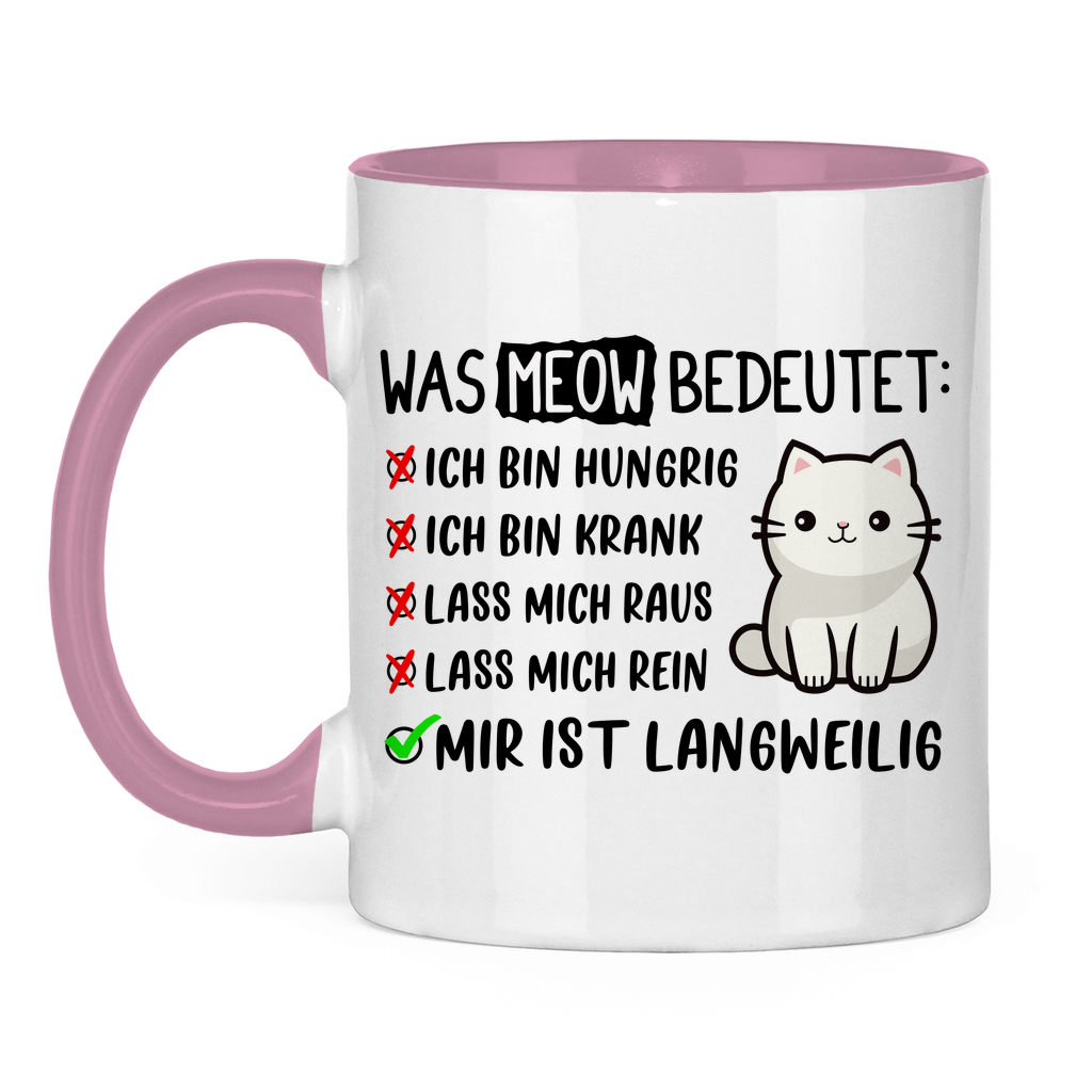 Tasse zweifarbig Dicke Katze - Alles OK!