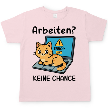 Herren T-Shirt Arbeiten? Keine Chance - Katze sitzt auf Laptop